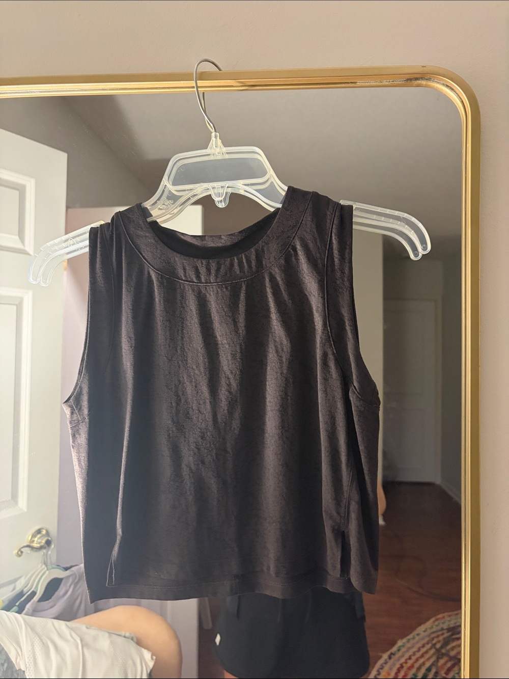 lululemon athletica Black Sleeveless Crop Tank